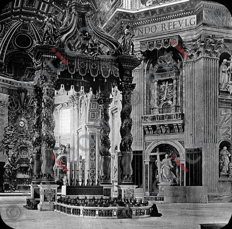 Der Hochaltar von St. Peter - Foto foticon-simon-033-003-sw.jpg | foticon.de - Bilddatenbank für Motive aus Geschichte und Kultur